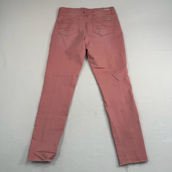Seven 7 Ankle Skinny Womens Size 10 Mid Rise Pink Raw Hem - Picture 4 of 13